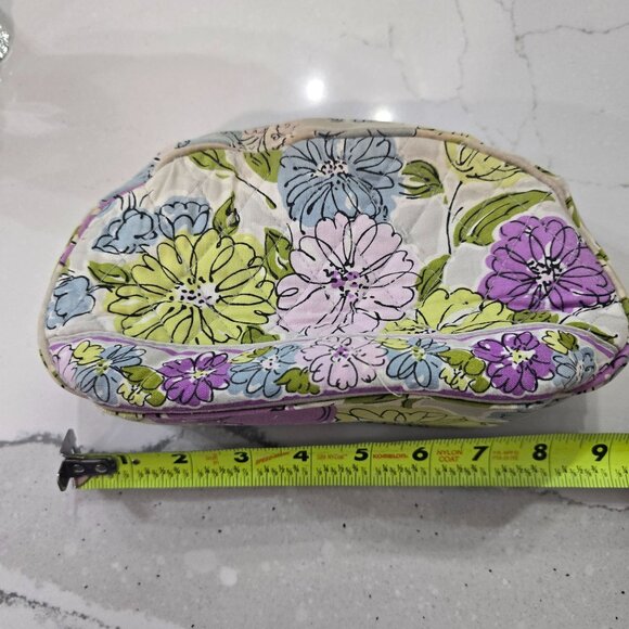 Vera Bradley Floral Quilted Cosmetic Zipper Pouch With Compartments 8" - Picture 3 of 7